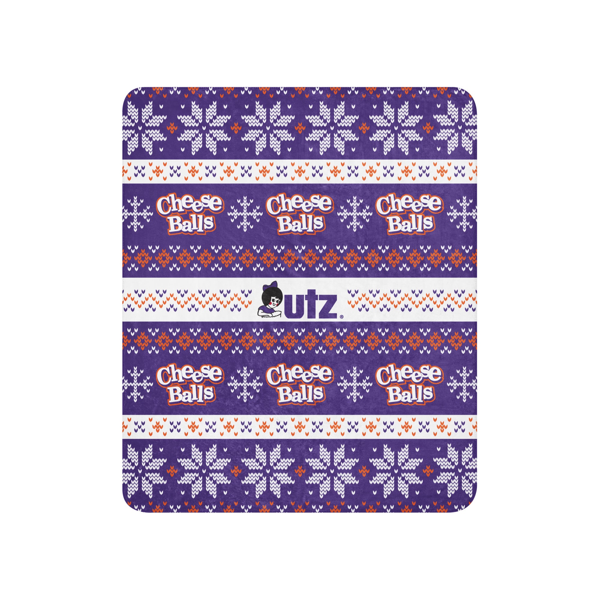 Utz Holiday Sherpa Throw Blanket - Cheese Balls