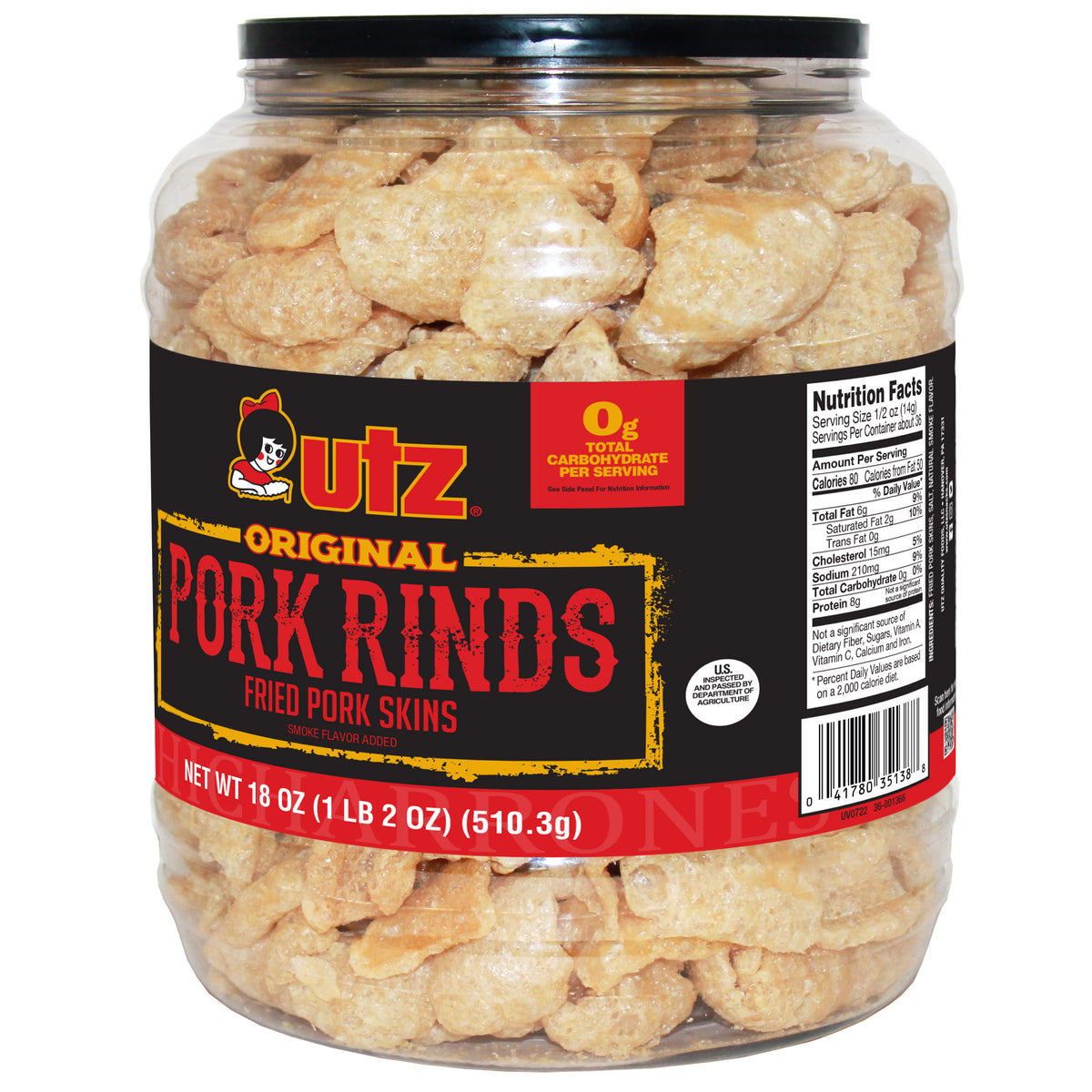 Utz Pork Rinds Original 18 oz. Barrel 2 pack – Utz Quality Foods