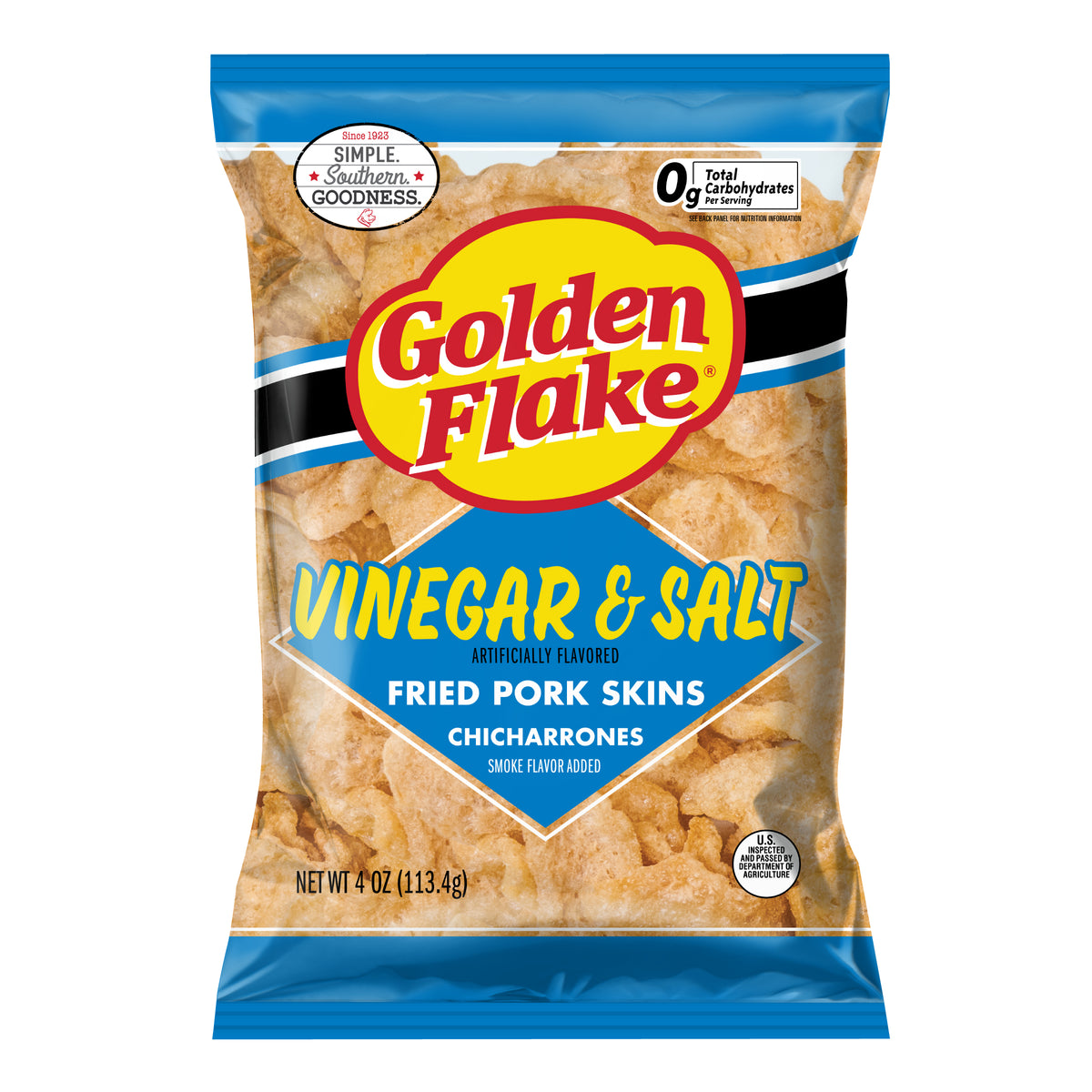 Skin Rinds Golden Flake Pork Skins/Rinds Salt & Vinegar – Utz Quality Foods