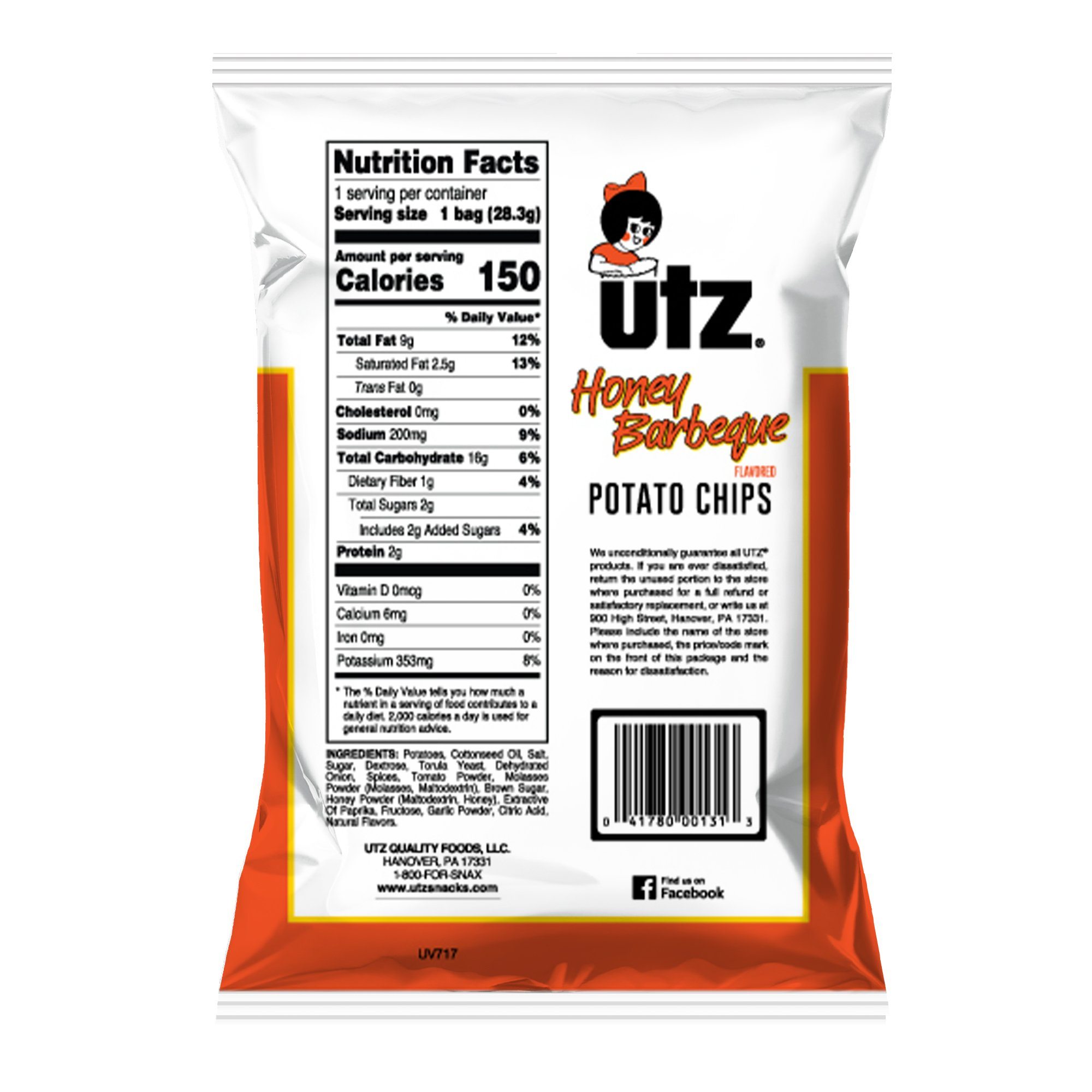 Utz Potato Chips, Honey Barbeque 1 oz. Bundler_SingleServe Utz 