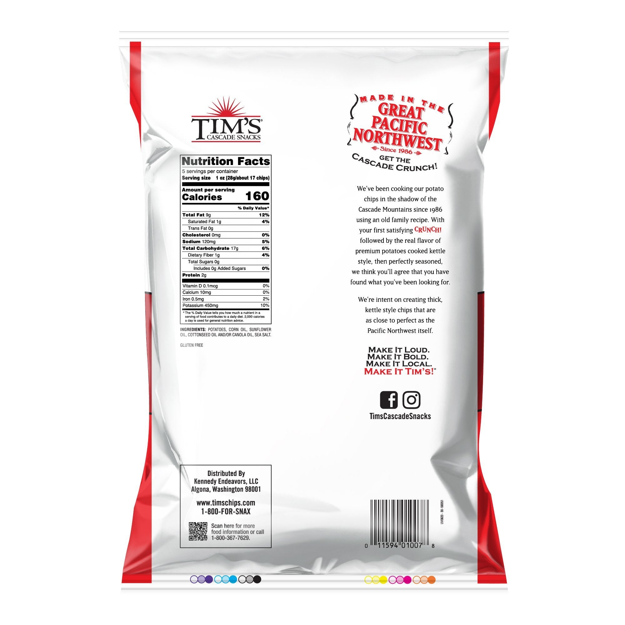 Tim's Potato Chips, Original Potato Chips Tim's Cascade Snacks 