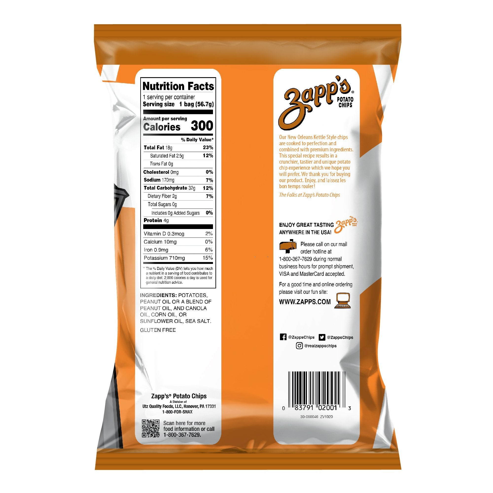 Zapp's Kettle Potato Chips, Regular 2 oz. Bundler_Zapps2oz. Zapp's 