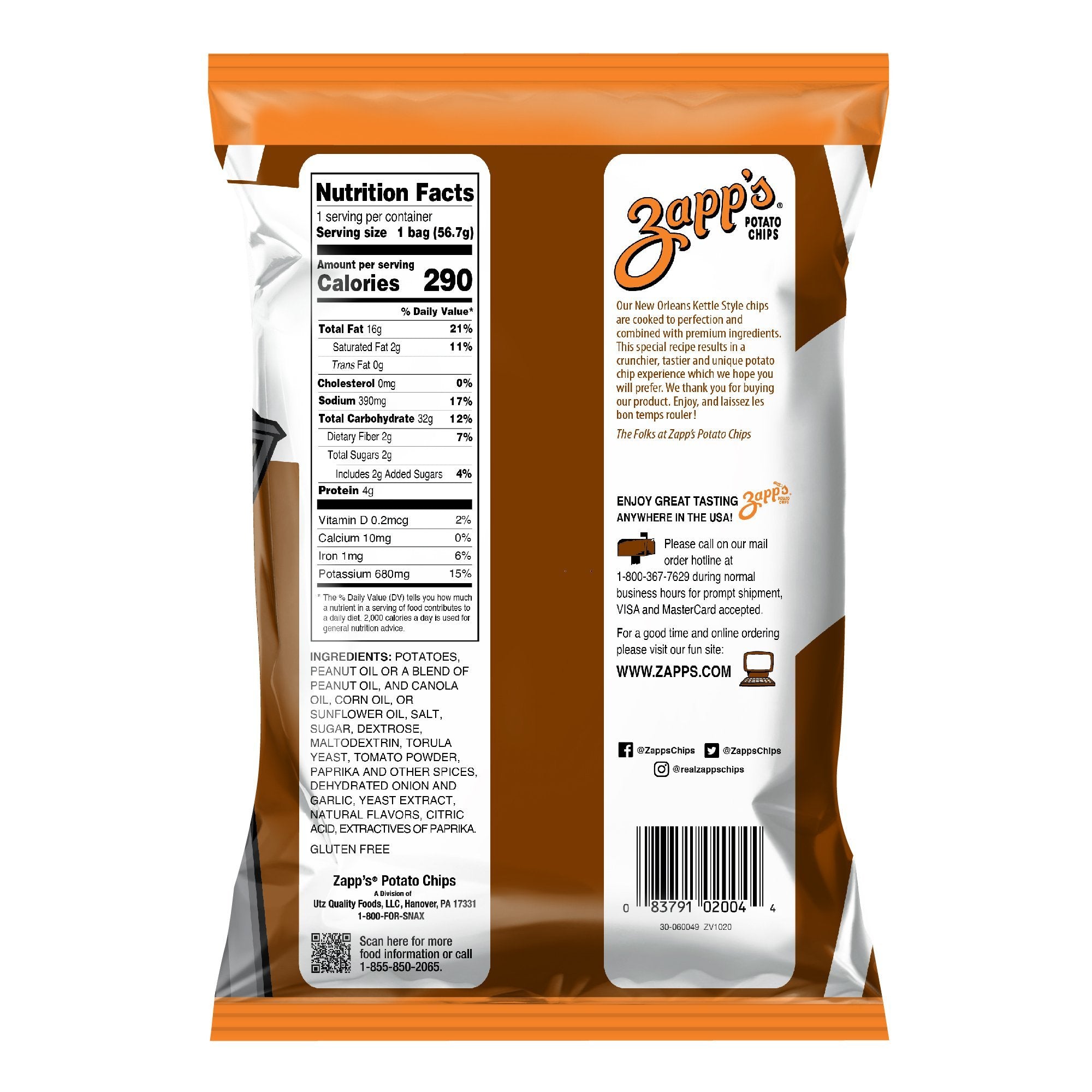 Zapp's Kettle Potato Chips, Mesquite BBQ 2 oz. Bundler_Zapps2oz. Zapp's 