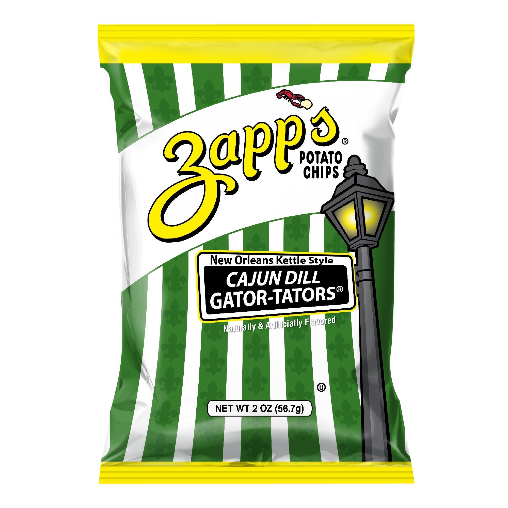 Zapp's Kettle Potato Chips, Cajun Dill Gator-tators 2 oz. Bundler_Zapps2oz. Zapp's 