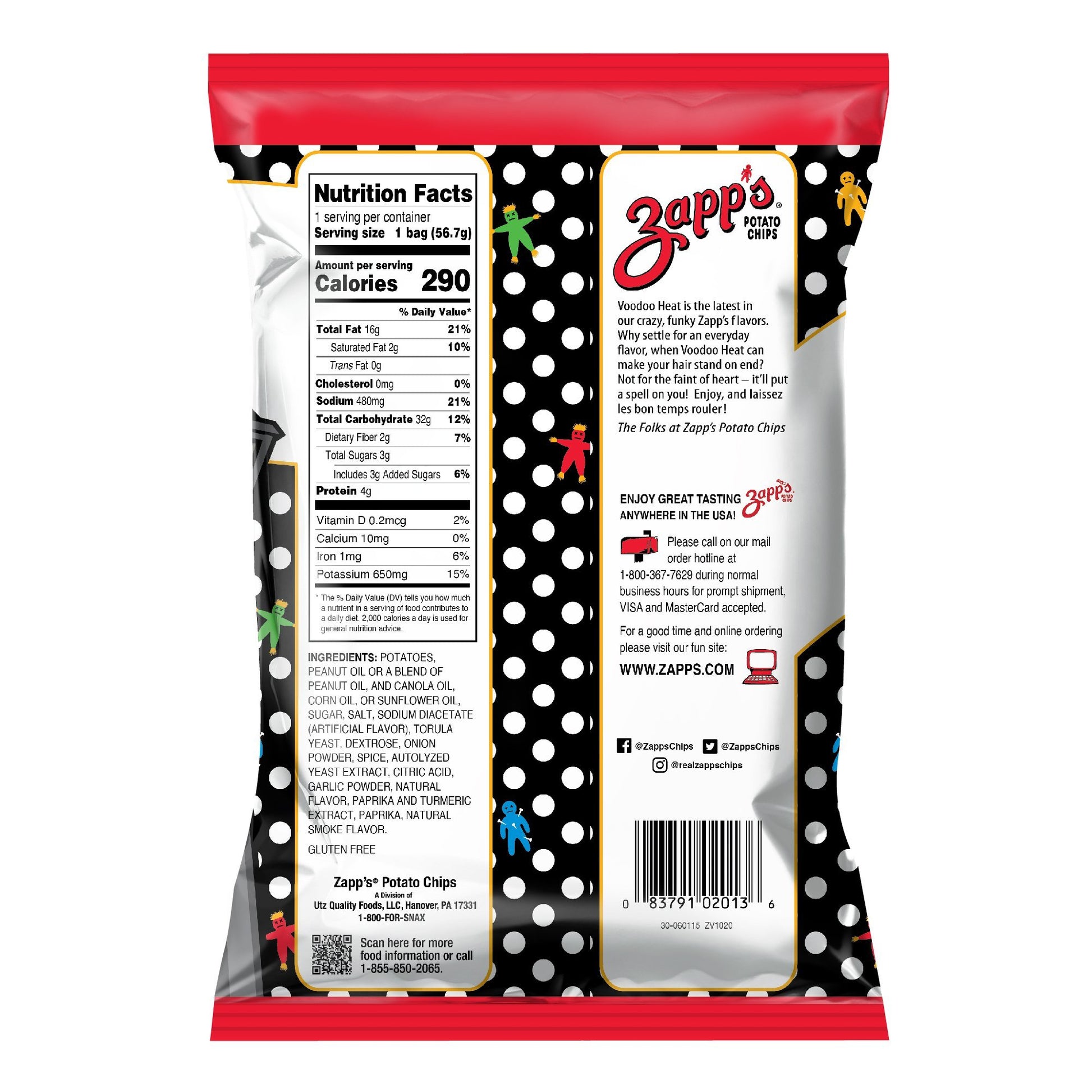 Zapp's Kettle Potato Chips, Voodoo Heat 2 oz. Bundler_Zapps2oz. Zapp's 