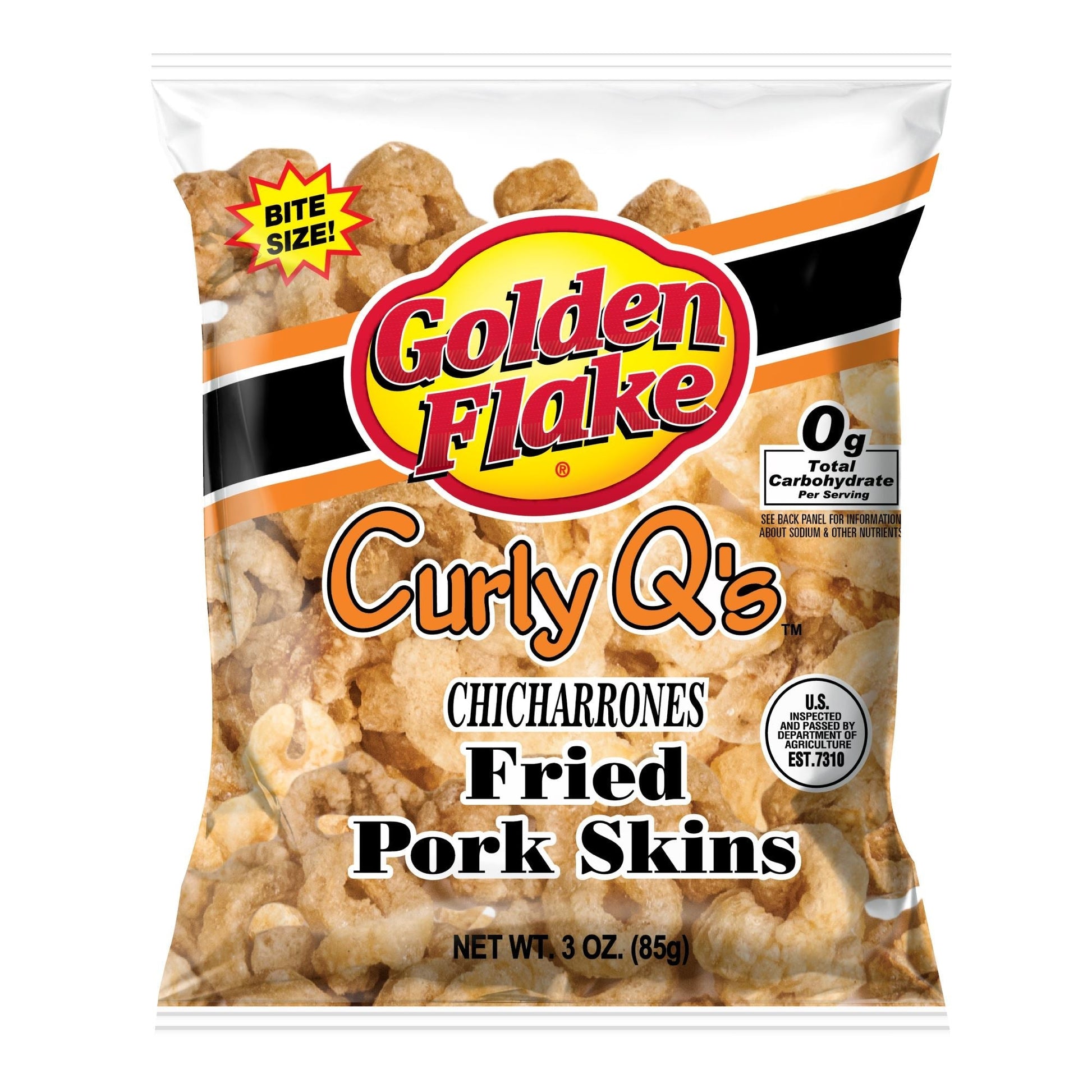 Golden Flake Pork Skins Curly Q's Original 3 oz. Bundler_Golden OnTheGo Golden Flake 