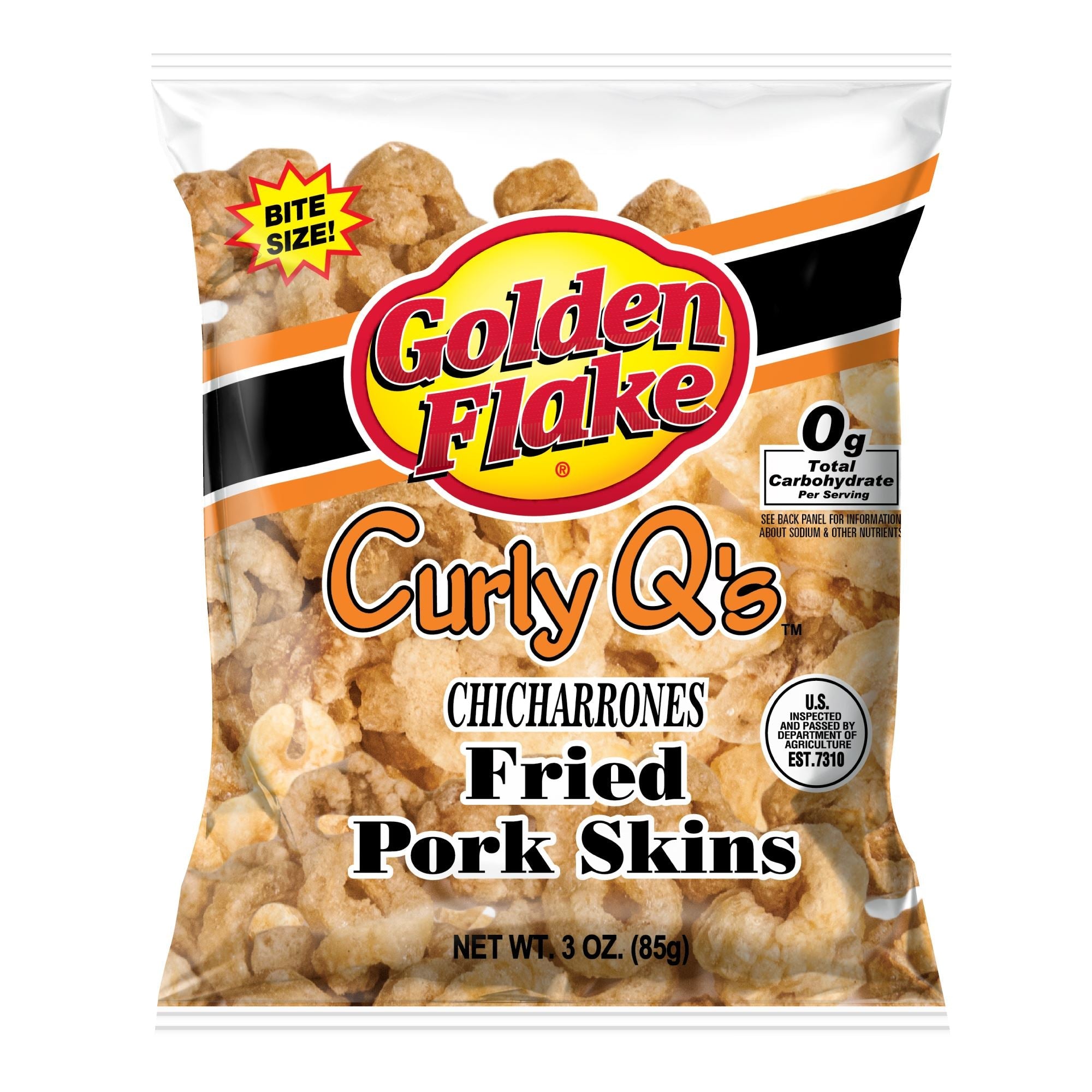 Golden Flake Pork Skins Curly Q's Original 3 oz. Bundler_Golden OnTheGo Golden Flake 