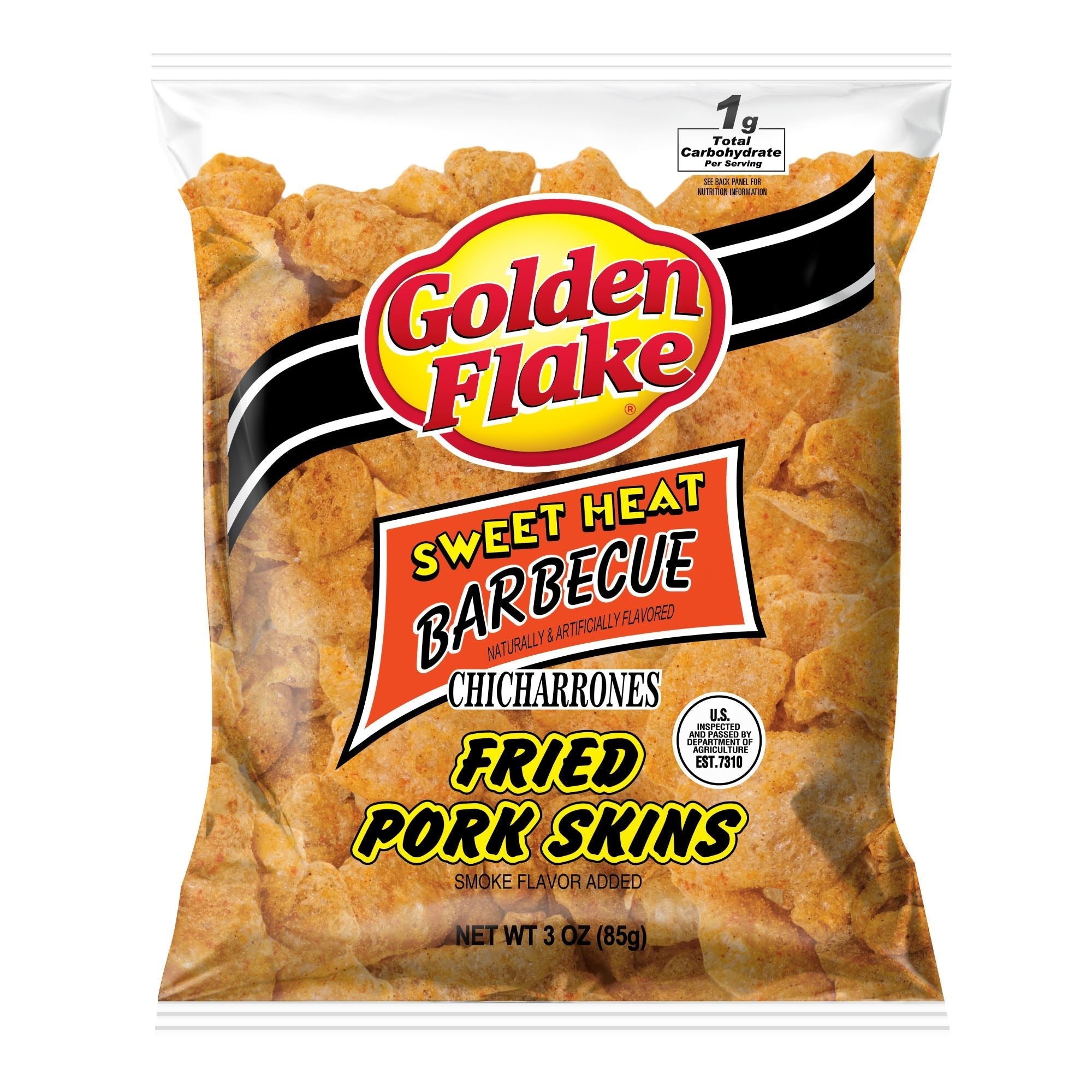 Golden Flake Pork Skins Sweet Heat Barbecue 3 oz. Bundler_Golden OnTheGo Golden Flake 