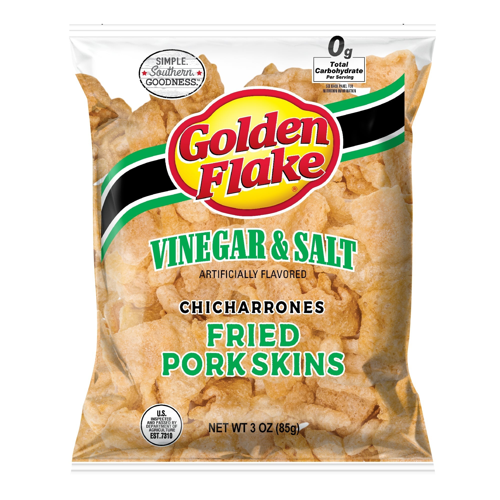 Golden Flake Pork Skins/Rinds Salt & Vinegar 3 oz. Bundler_Golden OnTheGo Golden Flake 