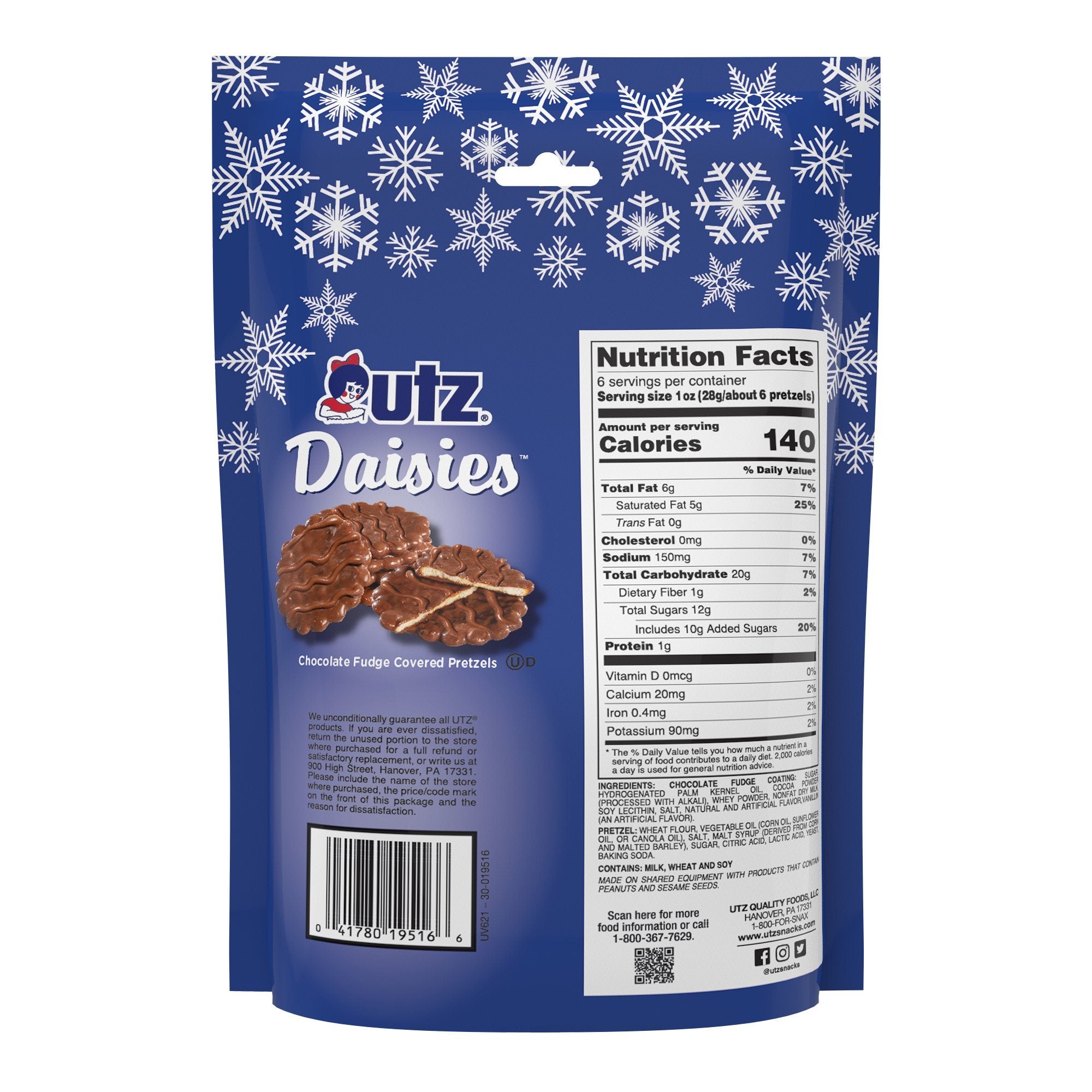 Utz Chocolate Fudge Covered Pretzel Daisies Seasonal Items Utz 