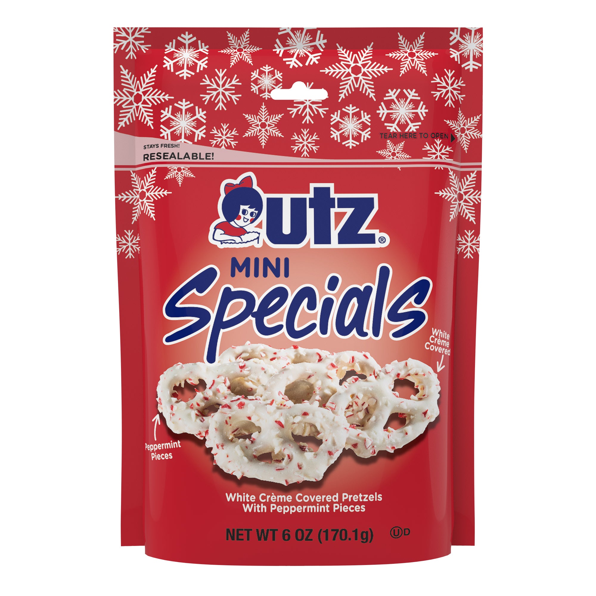 Utz White Chocolate covered Peppermint Mini Specials