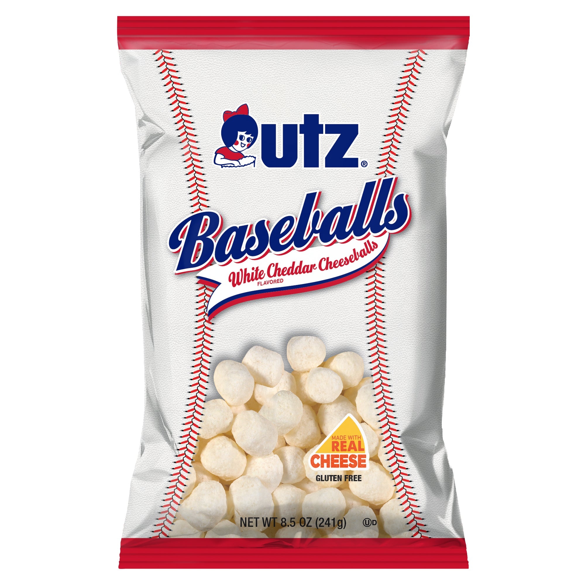 Utz Cheese Balls White Cheddar Baseballs 8.5 oz. Cheese Snacks Utz 16 count 