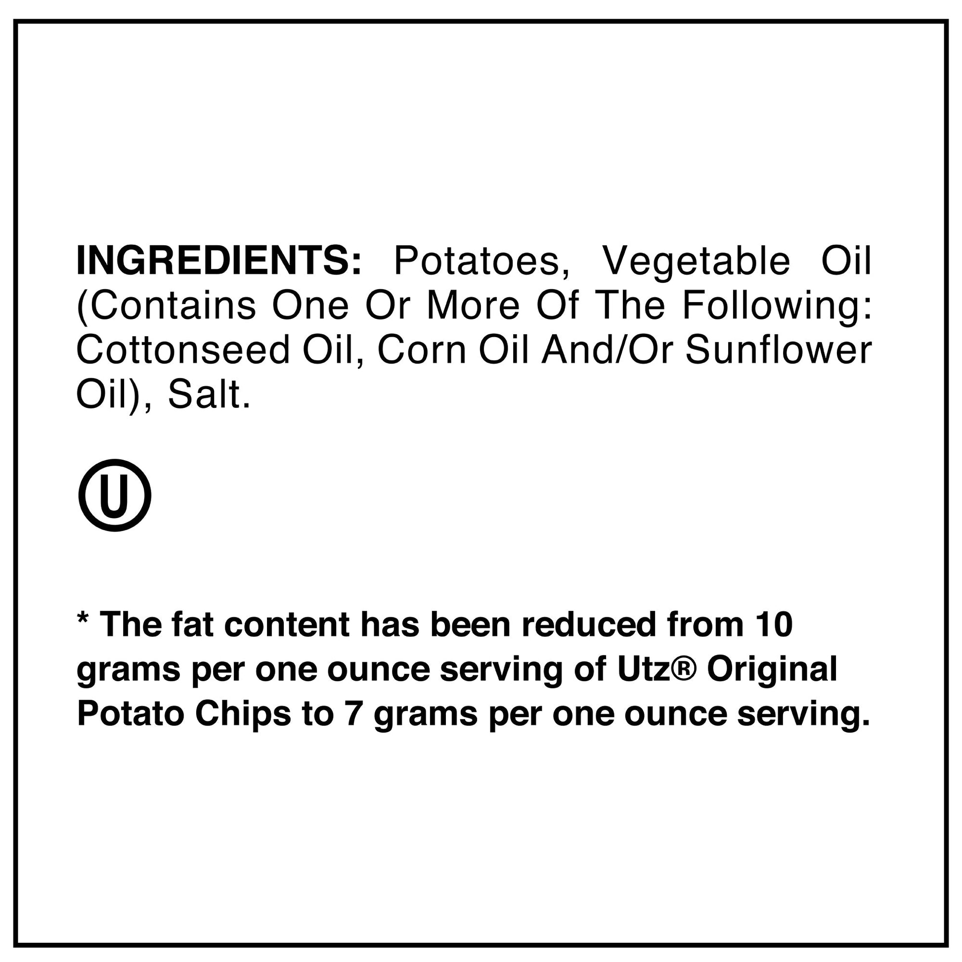 Utz Potato Chips Reduced Fat Ripples Original 7.75 oz. Potato Chips Utz 