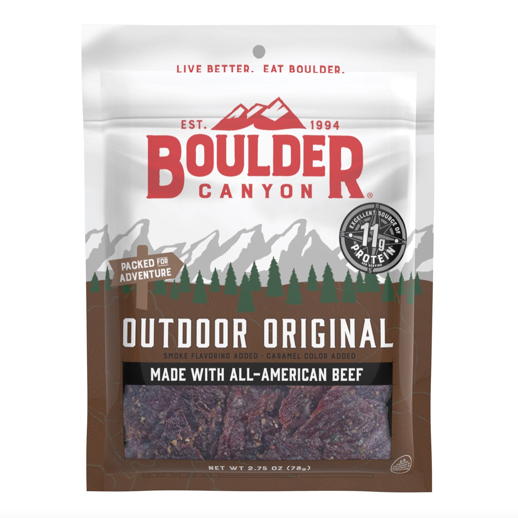 Boulder Canyon Beef Jerky, Outdoor Original 2.75 oz. Beef Jerky Boulder Canyon 2.75 oz. - 12 pack 
