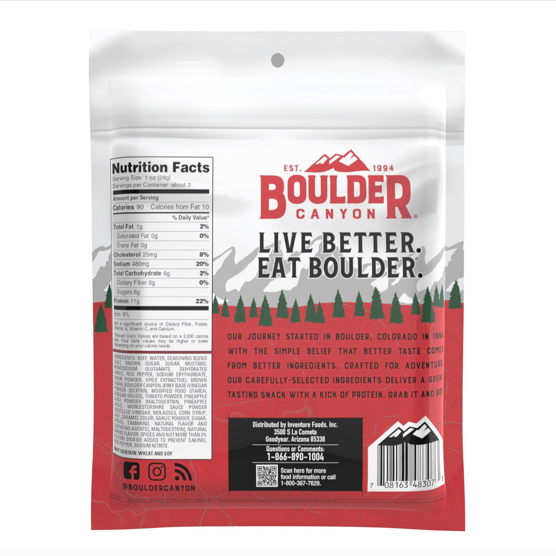 Boulder Canyon Beef Jerky, Summit Sweet & Spicy 2.75 oz. Beef Jerky Boulder Canyon 