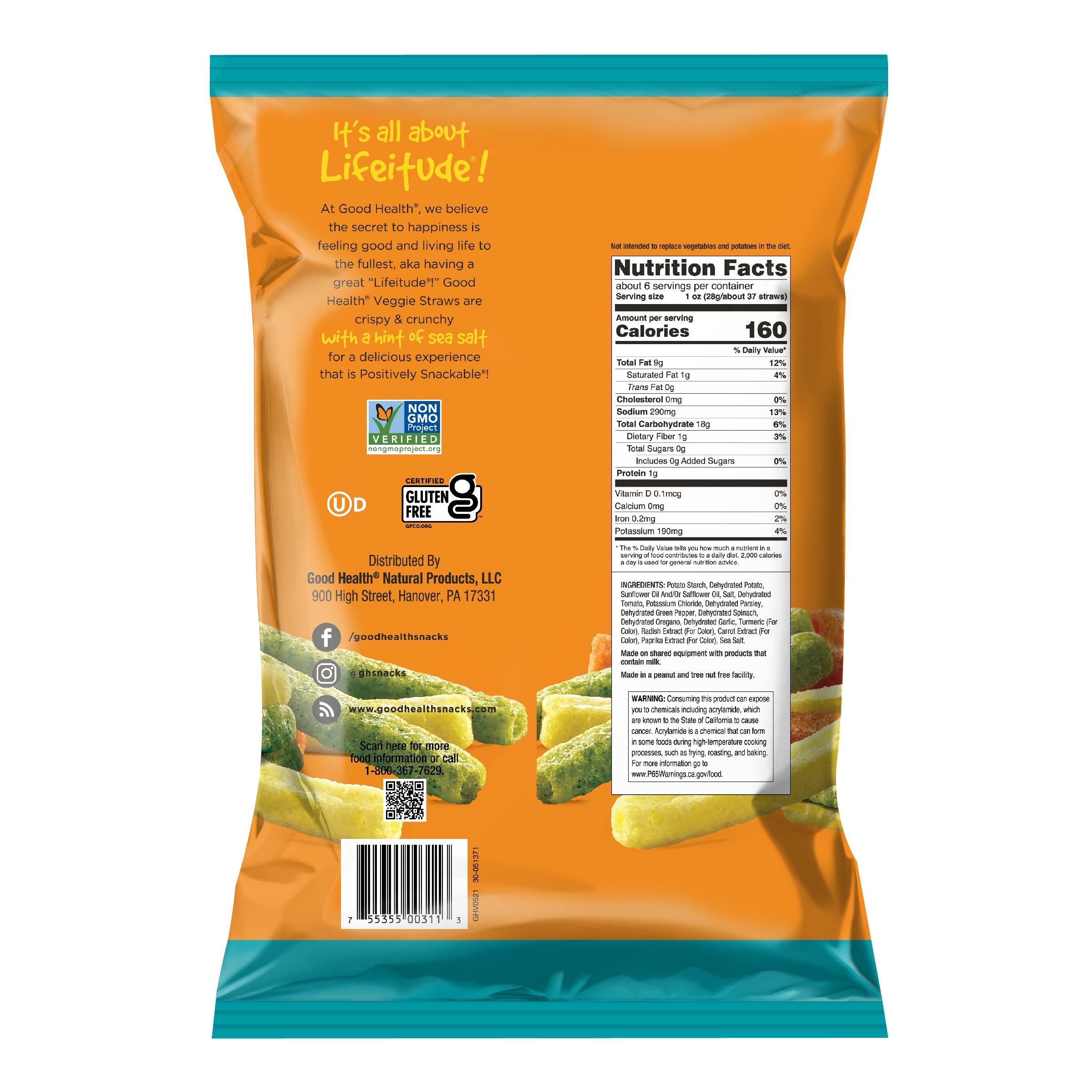 Good Health® Veggie Straws Sea Salt 6.25 oz