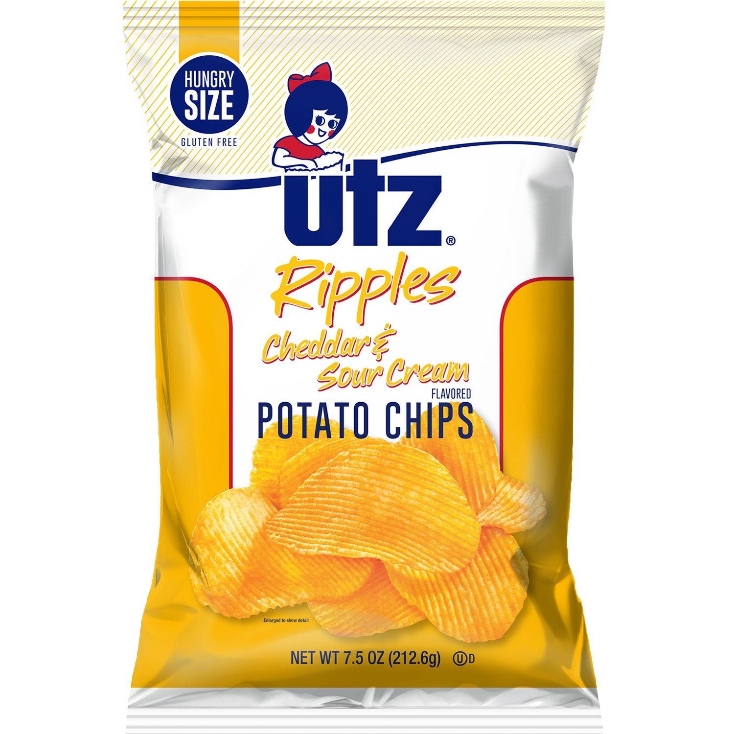 Utz Potato Chips Ripples Cheddar & Sour Cream 7.5 oz. Bundler_FamilySize Utz 