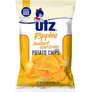 Utz Potato Chips Ripples Cheddar & Sour Cream 7.5 oz. Bundler_FamilySize Utz 