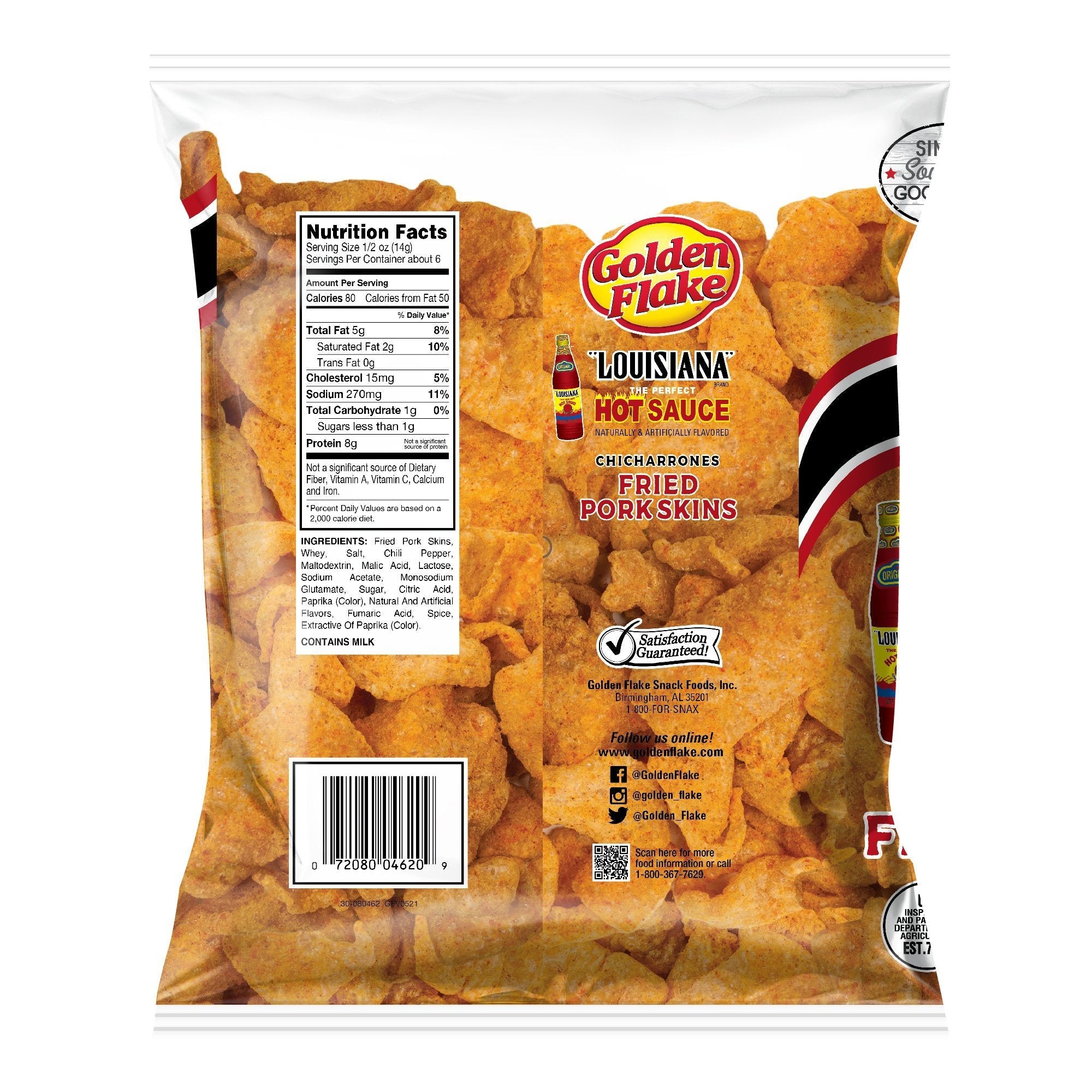 Golden Flake Pork Skins Louisiana Hot Sauce 3 oz. Bundler_Golden OnTheGo Golden Flake 