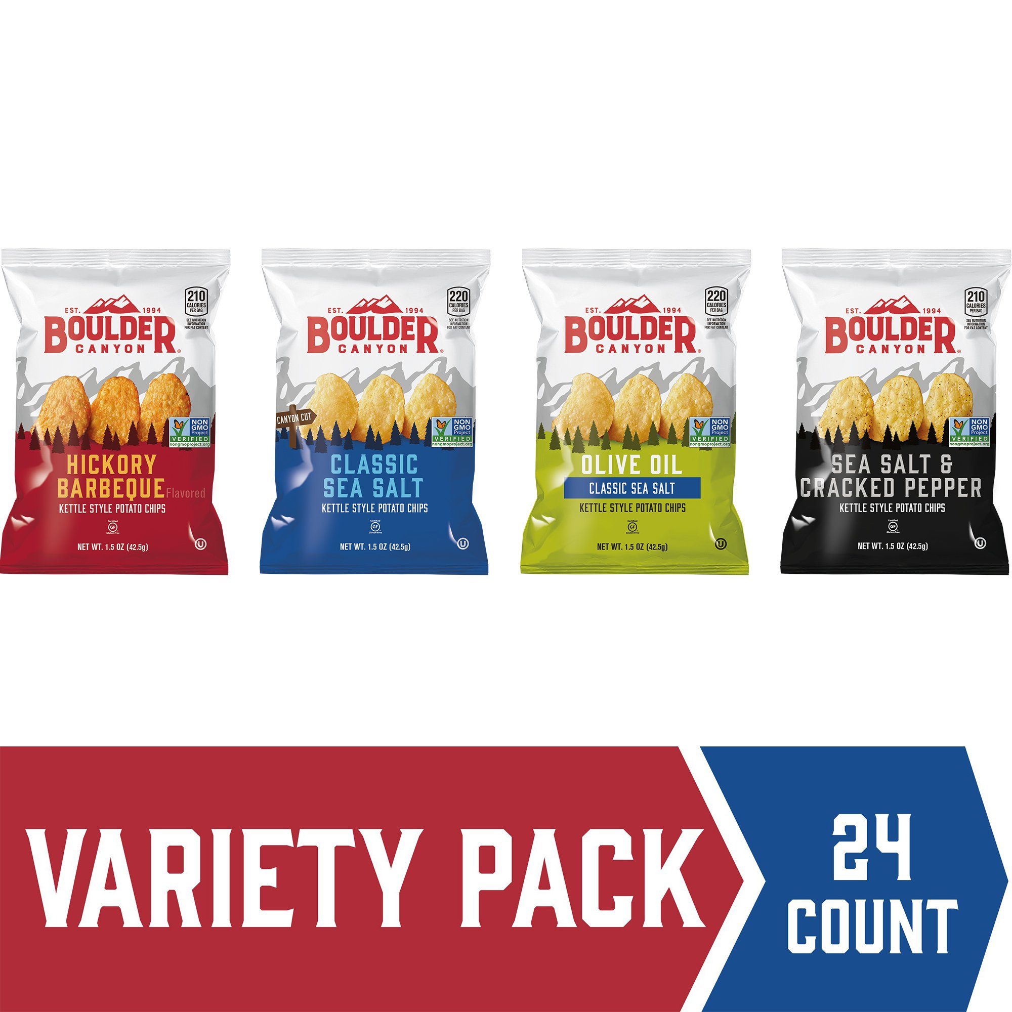 Boulder Canyon 1.5 oz Variety Box, 24 count 36 oz. Variety Packs And Single Serve Boulder Canyon 